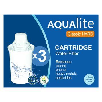 AQUALITE CLASSIC HARD Filterkartusche (f&uuml;r Barrier, Brita Classic, Ecosoft, Nasha Voda) f&uuml;r hartes Wasser (3 St&uuml;ck) AQClassicHP3 Foto