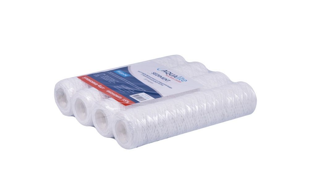 Aqualite PP5 Polypropylen-Fadenfilter &Oslash;62x250mm 5&micro;m 45&deg;C (Entfernung mechanischer Verunreinigungen) Verpackung 4&nbsp;Stk. AQPP5_pack4 Foto
