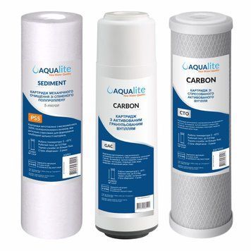 Verbesserter Satz Kartuschen f&uuml;r Umkehrosmose Aqualite Premium AQCRT3-P Foto