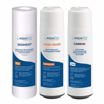 Satz Aqualite TRIO Kartuschen f&uuml;r Durchflussfilter (Entfernung von Chlor, organischen Stoffen und Wasserenth&auml;rtung) AQCRT3-H Foto