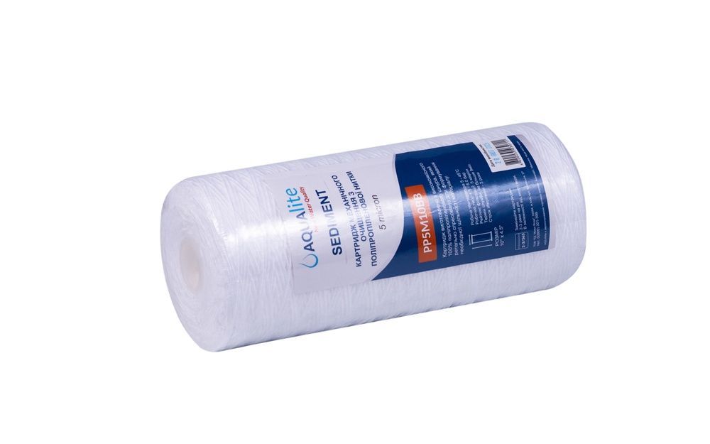 Wkład sznurkowy z polipropylenu Aqualite PP5M10BB &Oslash;108x255 mm 5 mikron&oacute;w 45 &deg;C (usuwanie zanieczyszczeń mechanicznych) AQPP5M10BB zdjęcie